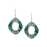 AE-1172-AB Sterling Silver Cushion Shape Earring With Abalone Shell Jewelry Bali Designs Inc